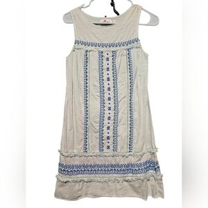 Vineyard Vines EUC Size 0 White and Blue Sleeveless Mini Dress